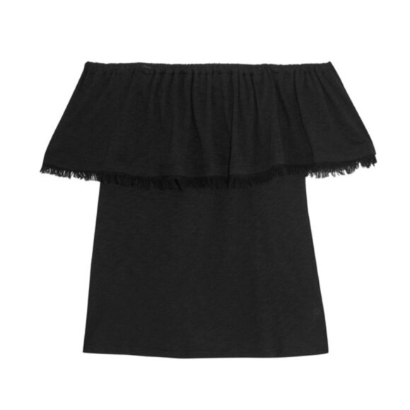 Splendid Black Top Blouse Off the Shoulder Small - Picture 2 of 12